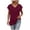 Wine, variant on Women's Summer Fashion Casual V Neck Low Neckline Short Sleeved Solid Printed Loose T Shirt Top, XXL,