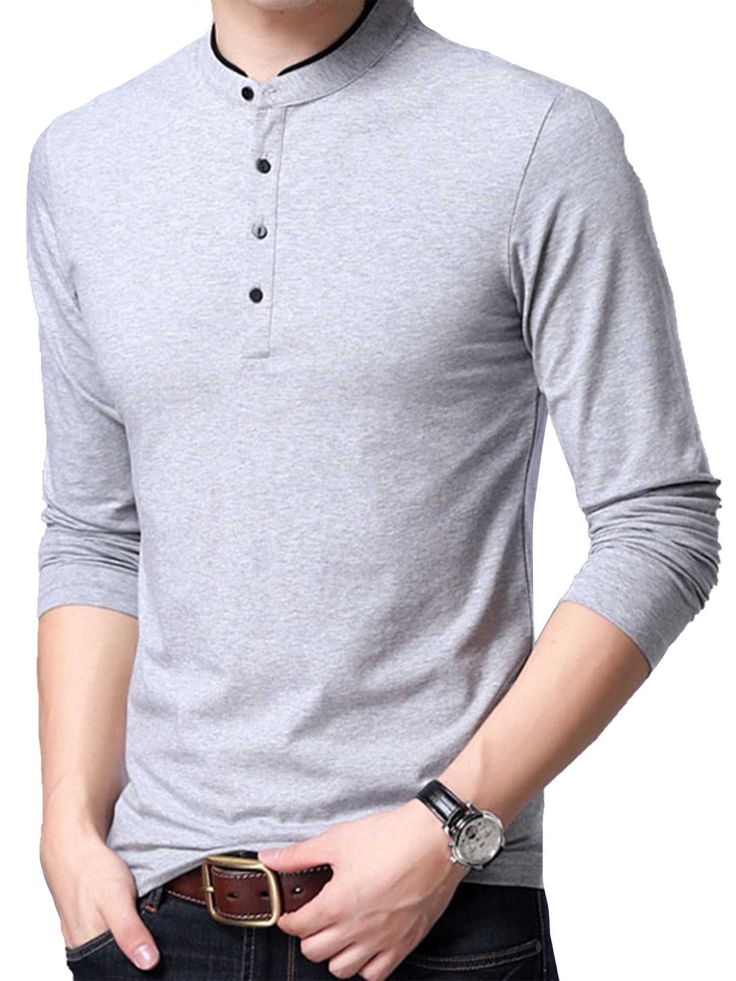 CVLIFE Men's Long Sleeve Slim Fit 