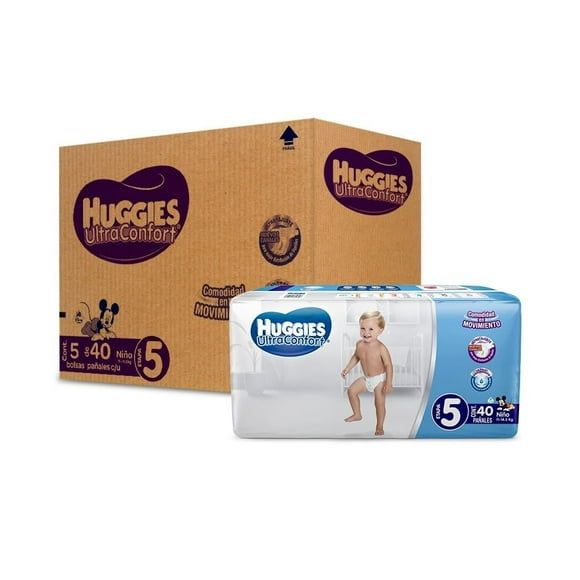 Pañales Huggies UltraConfort Etapa 5 Niño  200pz