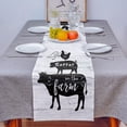 thumbnail image 4 of Table Runner Dresser Scarves 72 Inch Long, Farm Animal Cow Pig Cock Stacked Linen Dining Table Runners Rustic Wooden Board Tabletop Scarf for Wedding Holiday Party Kitchen, 4 of 7