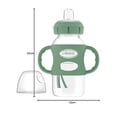thumbnail image 2 of Botella Ancha Dr. Brown's Verde con Asas de Silicona, Boquilla Suave 270 ml para Bebés 6 Meses+, 2 of 10