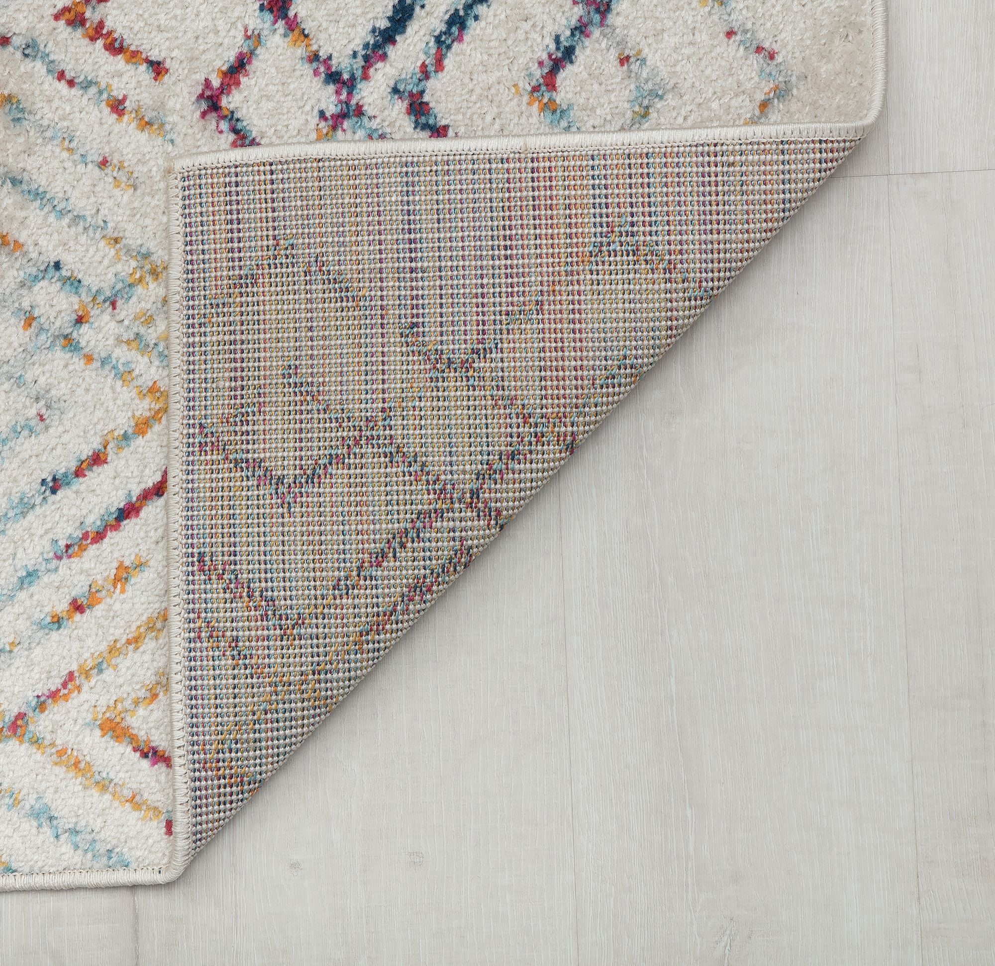 Mason Brooks Ryder KN20A Prismatic Delight Moroccan Tribal White Area Rug, 8'3"X10'0"