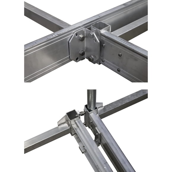 DIY Aluminum Frame Dock Kit - Lightweight with Galvanized Steel Posts Includes Frame Posts Plates Hardware