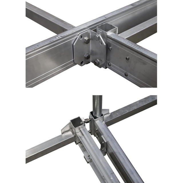 DIY Aluminum Frame Dock Kit - Lightweight with Galvanized Steel Posts Includes Frame Posts Plates Hardware