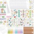 thumbnail image 1 of Kit para hacer marcapáginas con 121 piezas de libros y flores UV DTF, acrílico artesanal para mujeres, hombres y adultos, pegatinas personalizadas para marcapáginas., 1 of 9