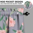 thumbnail image 5 of Pioneer Kitchen Curtains and Valance Set 36 Inch Tier Pink Peony Flowers with Leaves 3 Pieces Set Dining Room Small Curtain Drapes Cafe Curtains Valance for Home Decor Rod Pocket, 5 of 6