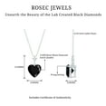 thumbnail image 4 of Rosec Jewels Certified Lab Grown Black Diamond Heart Necklace - with Chain - 8 mm - AAAA Quality - Ready to Gift with Jewelry Box, 10K White Gold, 4 of 8