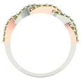 thumbnail image 5 of 0.495 ctw Wedding Band for Women - 18K Rose/White Gold Natural Peridot Stackable Eternity Ring, 5 of 6