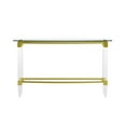 thumbnail image 4 of Milan Giselle Rectangular Clear Glass Sofa Table with Acrylic Legs & Gold Frame, 4 of 7