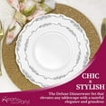 thumbnail image 4 of Elegant Plastic Plates, Disposable Dinnerware Sets, Plastic Dinner Plates, Disposable Plates for Party, Disposable Plastic Plates, Party Plates (White with Silver, Wedding Value Set (60 Guests)), 4 of 6