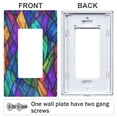 thumbnail image 3 of Yayeee Rocker Switch Wall Plate 2-Gang 4.7"x4.6" Home Decorative Outlet Cover, Vibrant Stained Glass Pattern, 3 of 6