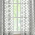 thumbnail image 3 of Junvictex Grey Floral Lace Sheer Curtains for Kids Room, Knitted Botanical Rod Pocket Drapes, 2 Pcs,52"Wx84"L, 3 of 5