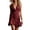 Wine, variant on Women’s Deep V-Neck Ruffle Trim Mini Dress, Sleeveless Bodycon Fit Flounce Hem Party Dress, 1 Piece, Sizes XS Through 3XL