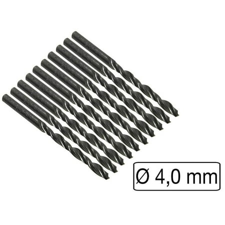 

10pcs 4.0mm Cylindrical HSS Drill Bit Set (Black)