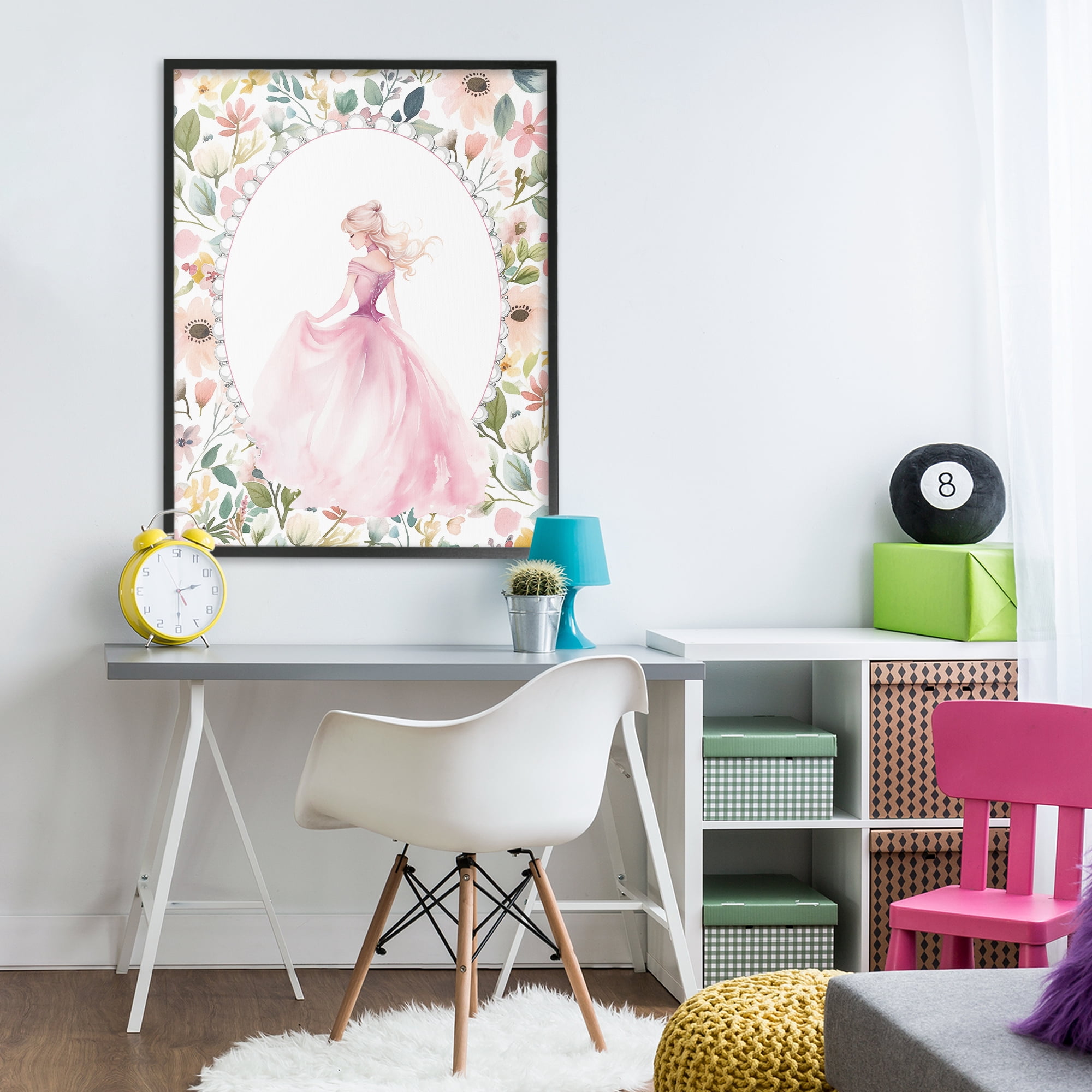 Stupell Industries Graceful Princess Love Black Framed Giclee Art, design by Christine Simpson Art