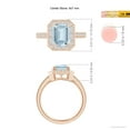 thumbnail image 4 of ANGARA Natural Emerald-Cut 2 ct Aquamarine Engagement Ring with Diamond Halo in 14K Rose Gold for Women (Size-9x7mm) | March Birthstone, Anniversary, Jewelry Gift for Women | Natural Aquamarine Ring, 4 of 9
