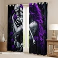 thumbnail image 2 of Castle Fairy Female Men Gothic Skeleton Black Out Curtains,Purple Floral Rose Curtains Pack of 2 (42x63 Each),Happy Valentine's Day Bedroom Curtains,Ultra Soft Home Decor, 2 of 6
