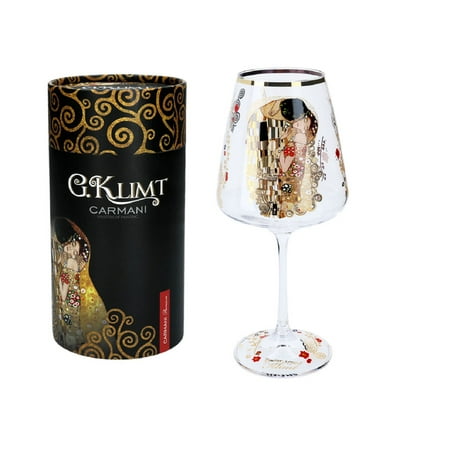 

Carmani 15 oz Wine Glass The Kiss by Gustav Klimt EA