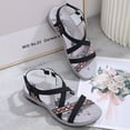 thumbnail image 4 of Zapatos para caminar con punta abierta, sandalias planas bohemias, zapatos cómodos de verano para mujer, 4 of 9