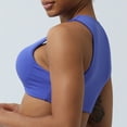 thumbnail image 6 of Xfvqtps Sports Bra for Women Racerback Deep V Neck Standard Strap Padded Elastic Breathable Yoga Athletic Exercise Bras Blue, 6 of 6
