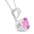thumbnail image 2 of Pompeii Solitaire 1/2 ct Pink Sapphire Pendant 14k White Gold Womens 18" Necklace (Pink,), 2 of 5