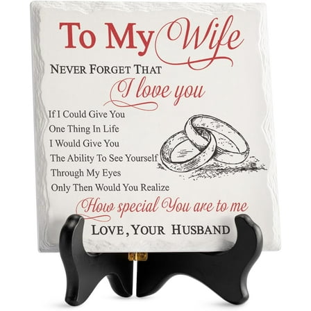 Gifts for Wife from Husband Romantic Ceramic I Love You Gifts Plaque for Wife Birthday Gift Ideas, Valentines Day, Wedding Anniversary Home Decorations