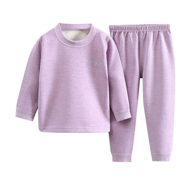 WEAIXIMIUNG Christmas Solid Color Children's Hoodie Set With Thick Fall And Winter Homewear Pajamas 140