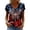 White, variant on MEICHEN Women's V Neck Butterfly & Rose Print T Shirt Patriotic Glitter Graphic Casual Top