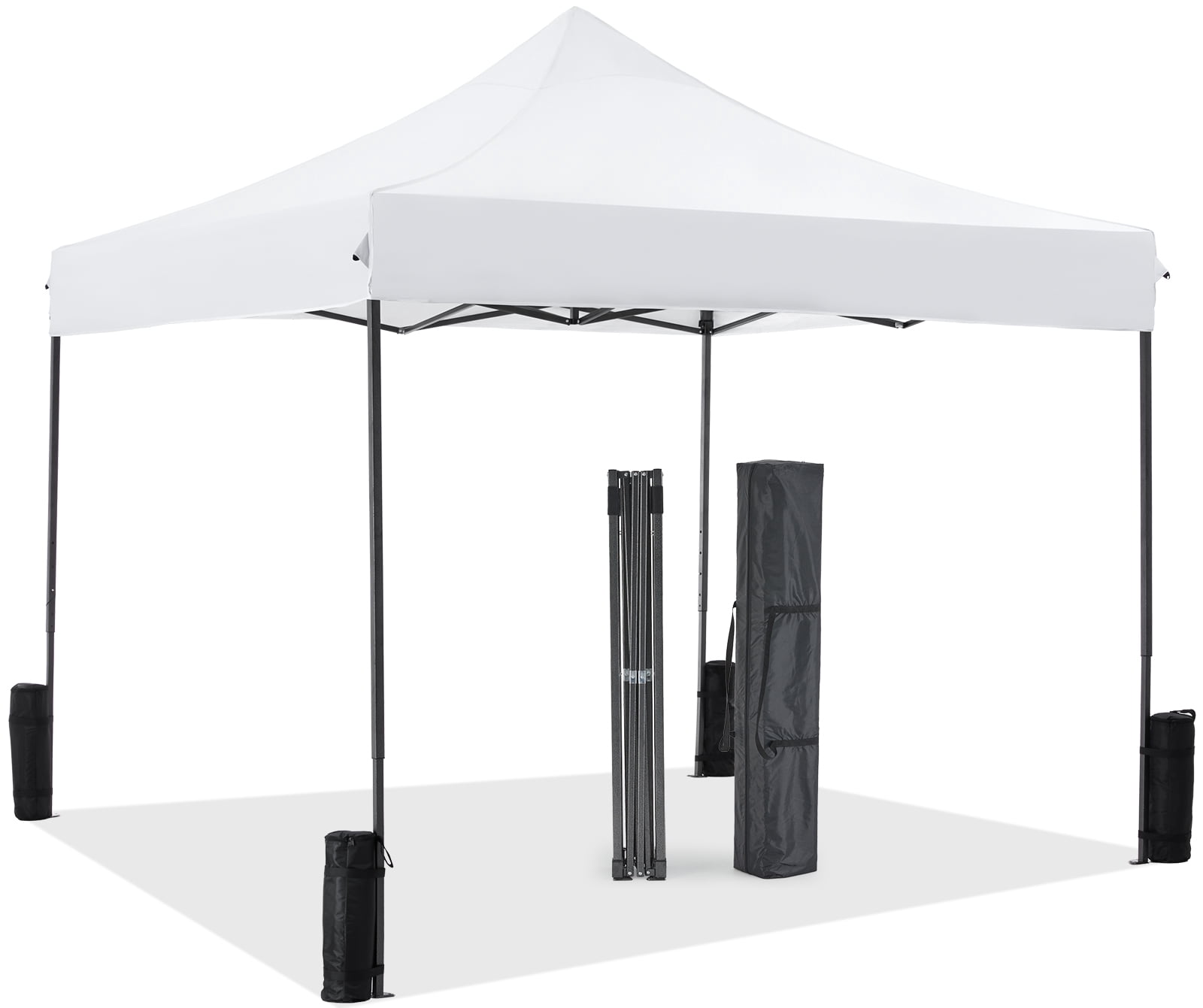 GIANNA 10x10 FT Pop Up Canopy Tent with Slant Legs and Carrying Bag, Easy Setup Outdoor Shelter for Patio, Garden, Beach, White