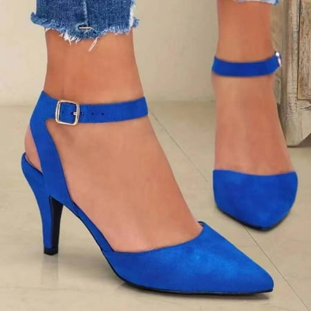Jieuogg Women s Summer New Large Closed Toe High Heels Dress Pointed Toe Wedding Pump Shoes for Women