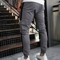 thumbnail image 6 of HUPOM Men'S Chino Pants Fashion Men Pants Cargo Mid Waist Rise Short Slim Bootcut Dark Gray XL, 6 of 8