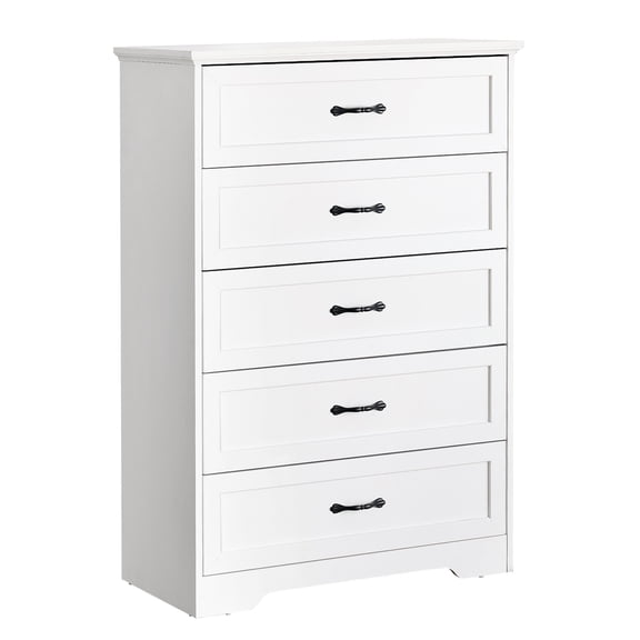 Farmhouse Wooden Dresser Chest of Drawers – Tall Storage Organizer for Bedroom, Closet, Living Room