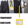 thumbnail image 2 of Clearance! beishanbush Business Card Holder Card Protector 4 X 3 Inches with Lanyard Transverse Clear Pp Plastic Card Holder One Size Yellow, 2 of 7