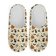 thumbnail image 2 of POLERO Halloween Slippers for Women Pumpkin Black Cat Print Japanese Style House Slippers Indoor Lightweight Closed Toe Bedroom Shoes with Soft Sole for Home Use, 2 of 7