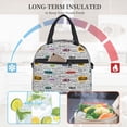 thumbnail image 4 of Uemuo Hello Printed Lunch Bag Lunch Box Reusable Insulated Lunch Tote Bag, Leakproof Thermal Cooler Sack Food Handbags Case High Capacity, 4 of 5