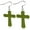 Green, variant on Fashion Alloy Multicolor CZ Religious Cross Drop Dangle Earrings