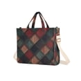 thumbnail image 7 of FORMRS Womens Corduroy Tote Bag Crossbody Shoulder Handbag with Pocket, Red Tartan Pattern, 7 of 7