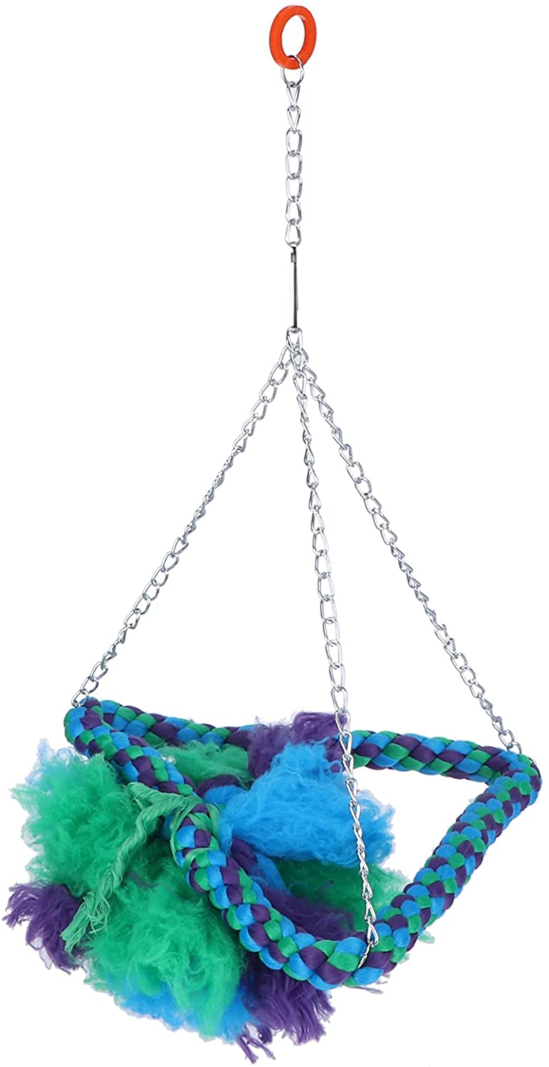 Omabeta Bird Parrots Swing Ladder Stand Cotton Rope Birdcage Hanging