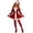 j1-Red, variant on Christmas Elf Costume For Women Holiday Party Solid Color Fuzzy Dress Up Clothes 4 Piece Set,S-XXXL