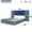 Blue, variant on Anykoon  Queen Size Upholstered Platform Bed, Anti-Collision Rounded Corners, No Box Spring, Blue