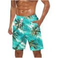 thumbnail image 2 of VgaVtl Shorts for Men Athletic Plus Size Shorts Men Hawaii Graphic Loose Casual Elastic Waist Shorts,Green XXL, 2 of 5