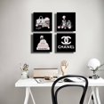 thumbnail image 3 of Lienzo de pared Meetdeceny en blanco y negro y rosa, 25 x 25 cm, 3 of 7
