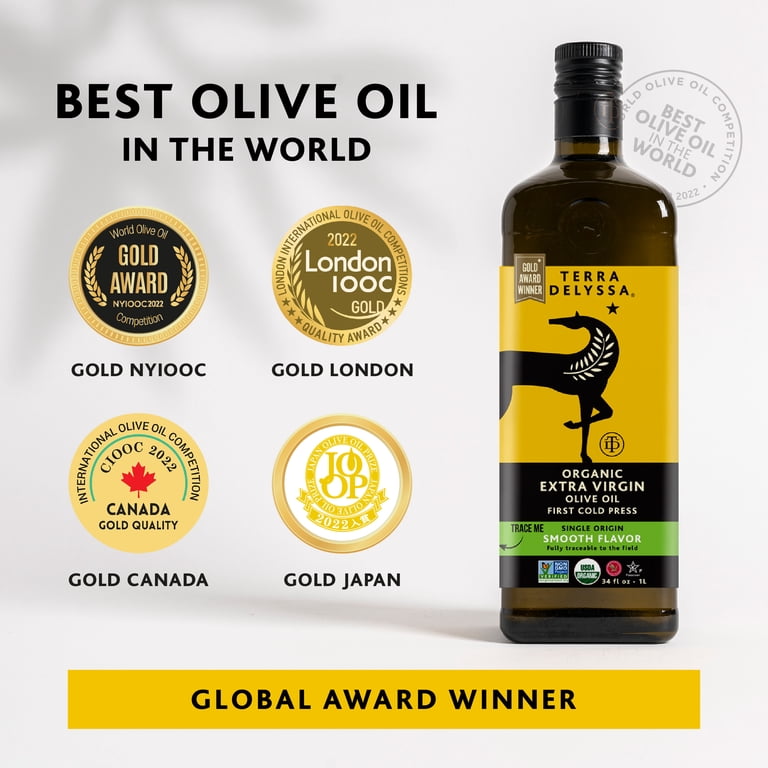 美容液 THE OLIVE OIL EXTRA VIRGIN 30ml Terra Delyssa, Organic Extra Virgin Olive Oil, 34 fl oz Glass