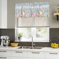 thumbnail image 4 of 2 Pack Valances for Window, Easter Eggs Short Curtains for Kitchen Bedroom Living Room, Spring Daisy Eucalyptus Leaves Light Blue Wood Rod Pocket Small Window Treatment Valance Drapes 60 x 18 Inch, 4 of 8