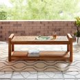 thumbnail image 3 of Banc de Rangement Patio en Bois d'Acacia Chevron de 48 Po - Marron, 3 of 7