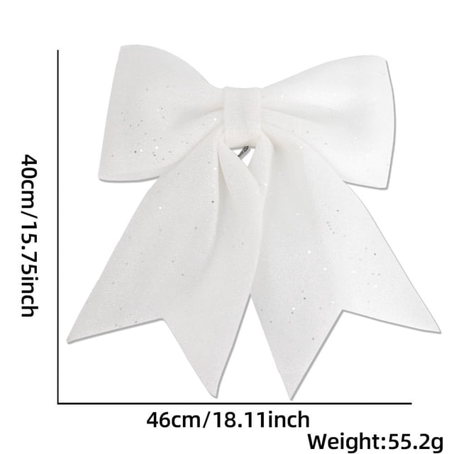 HLONK Lot de 1 Grands Nœuds de Noël Nœuds Rouges Fête Nœuds de Noël Rouges Décorations pour Couronne Nœuds en Velours Déco pour Cime d'Arbre de Noël Porte d'Entrée Extérieur (15.7 * 18.11 Pouces)