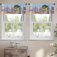 thumbnail image 2 of LALILO Kitchen Curtain Valance Castle Light Sakura Rod Pocket Window Curtain 52"x 18" Set of 2, 2 of 7