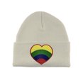 thumbnail image 1 of Gravity Threads Rainbow Heart Patch Cuffed Beanie - White, 1 of 2