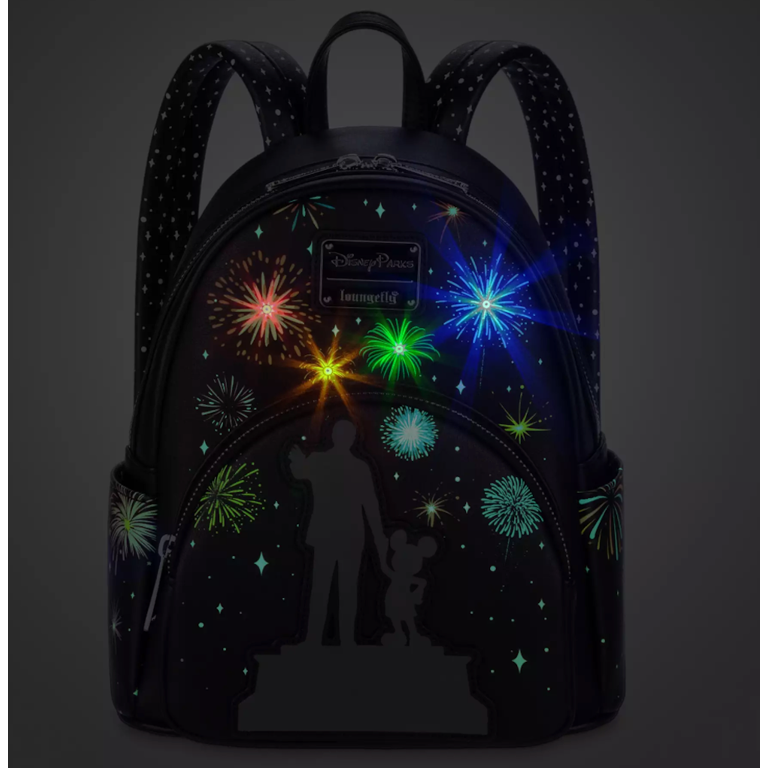 Loungefly Firework Backpack - Blue and Black Amazon.com | Loungefly Disney Mickey Mouse Fireworks  main image 2