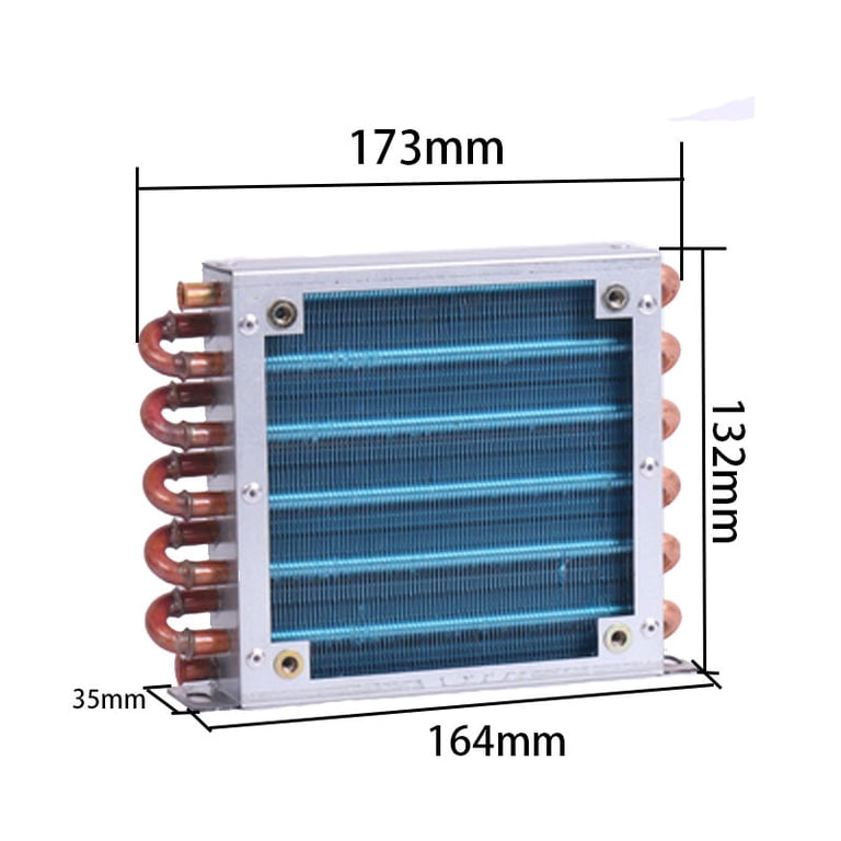 Small shell condenser radiator refrigerator freezer air-cooled water-cooled  aluminum fin and copper tube heat exchanger with fan - Walmart.com